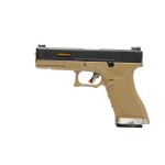 Страйкбольный пистолет WE Tech G Force G17 T6 GBB pistol (Black/ Tan/Silver) WE-G001WET-6